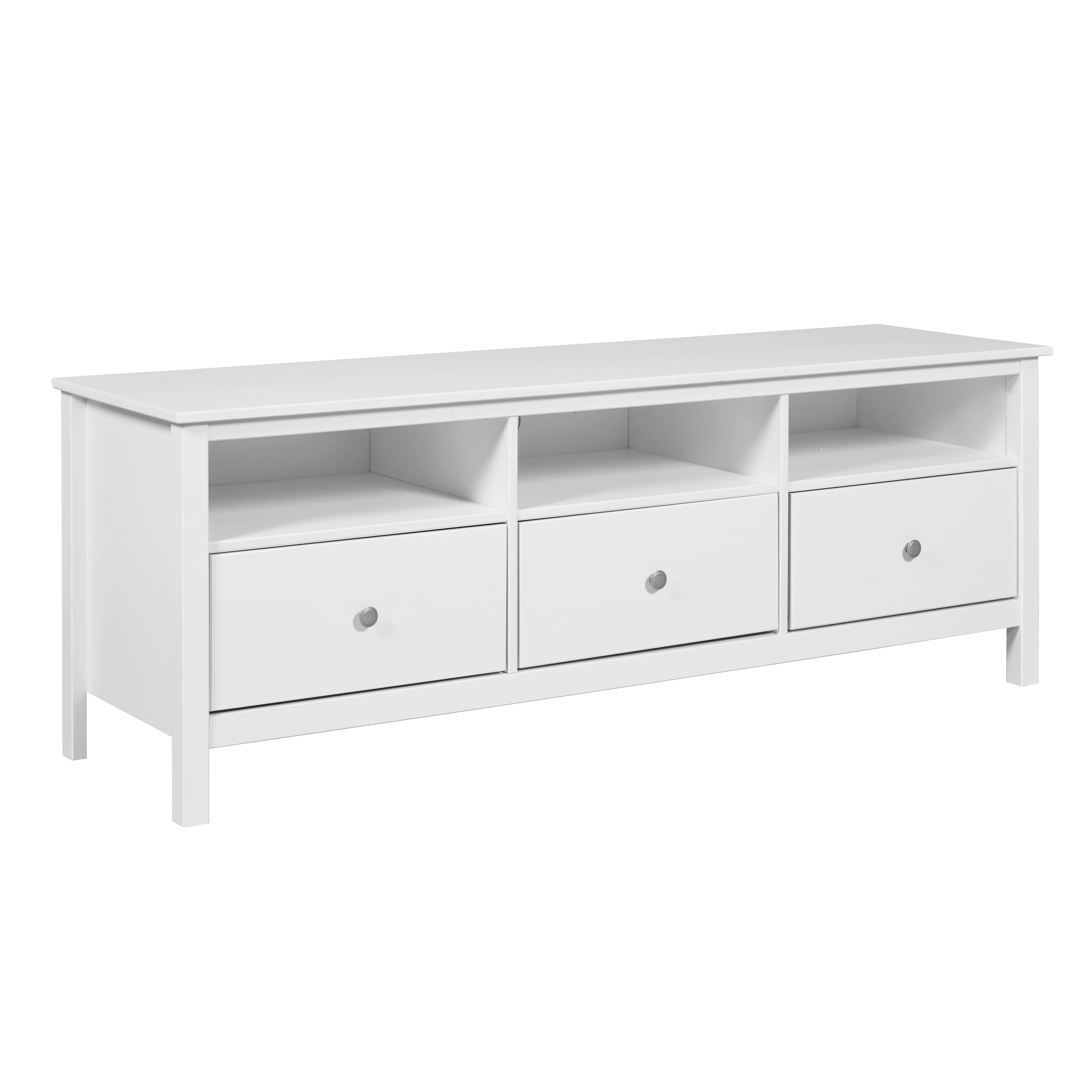 Nordic Living Collection Chilly Home Tv-bord       åbne Rum Og   Skuffer Hvid Fyrretræ  160x45