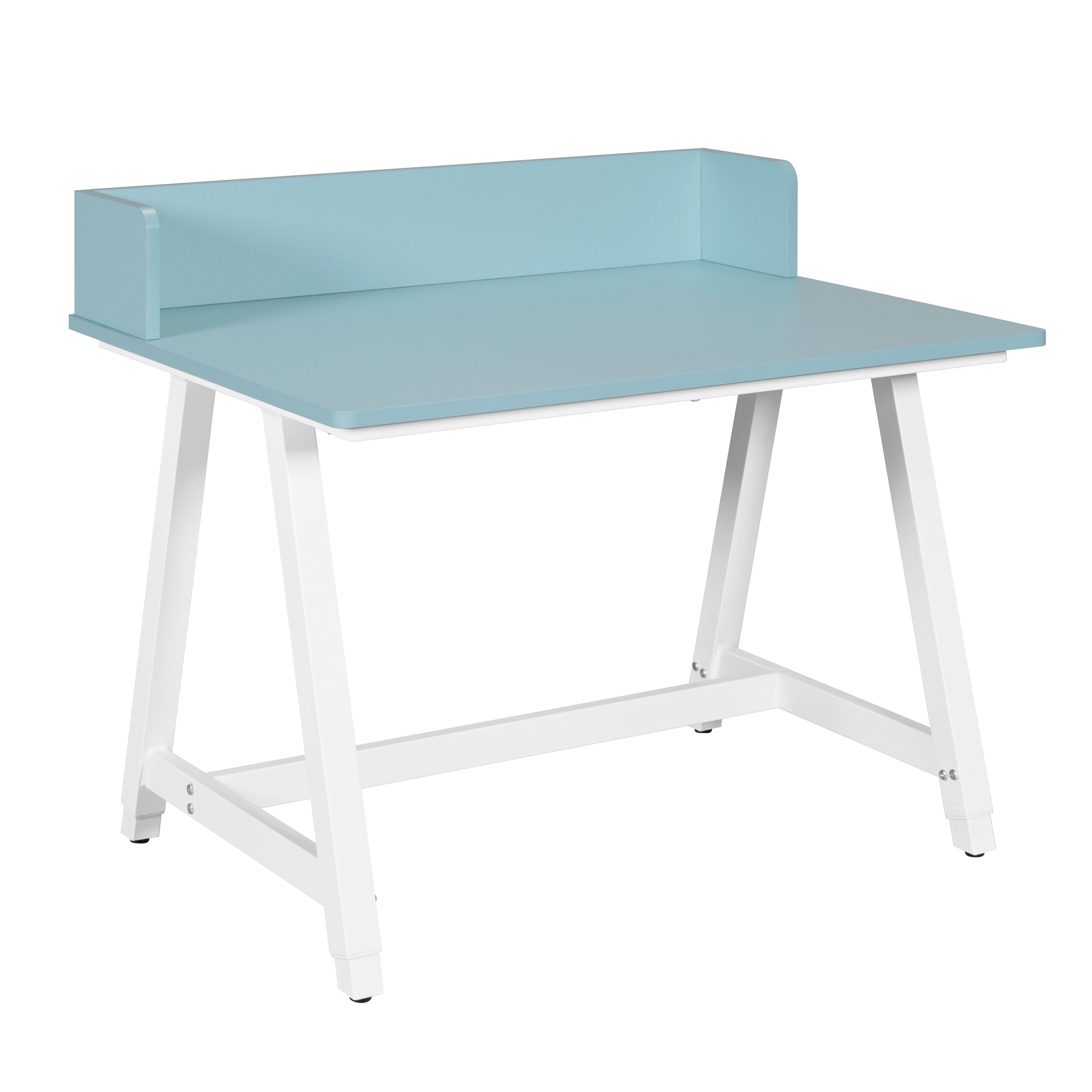 Nordic Living Collection Emmelie Børneskrivebord  Højde Justerbar Blå Og Hvid Mdf  80x60