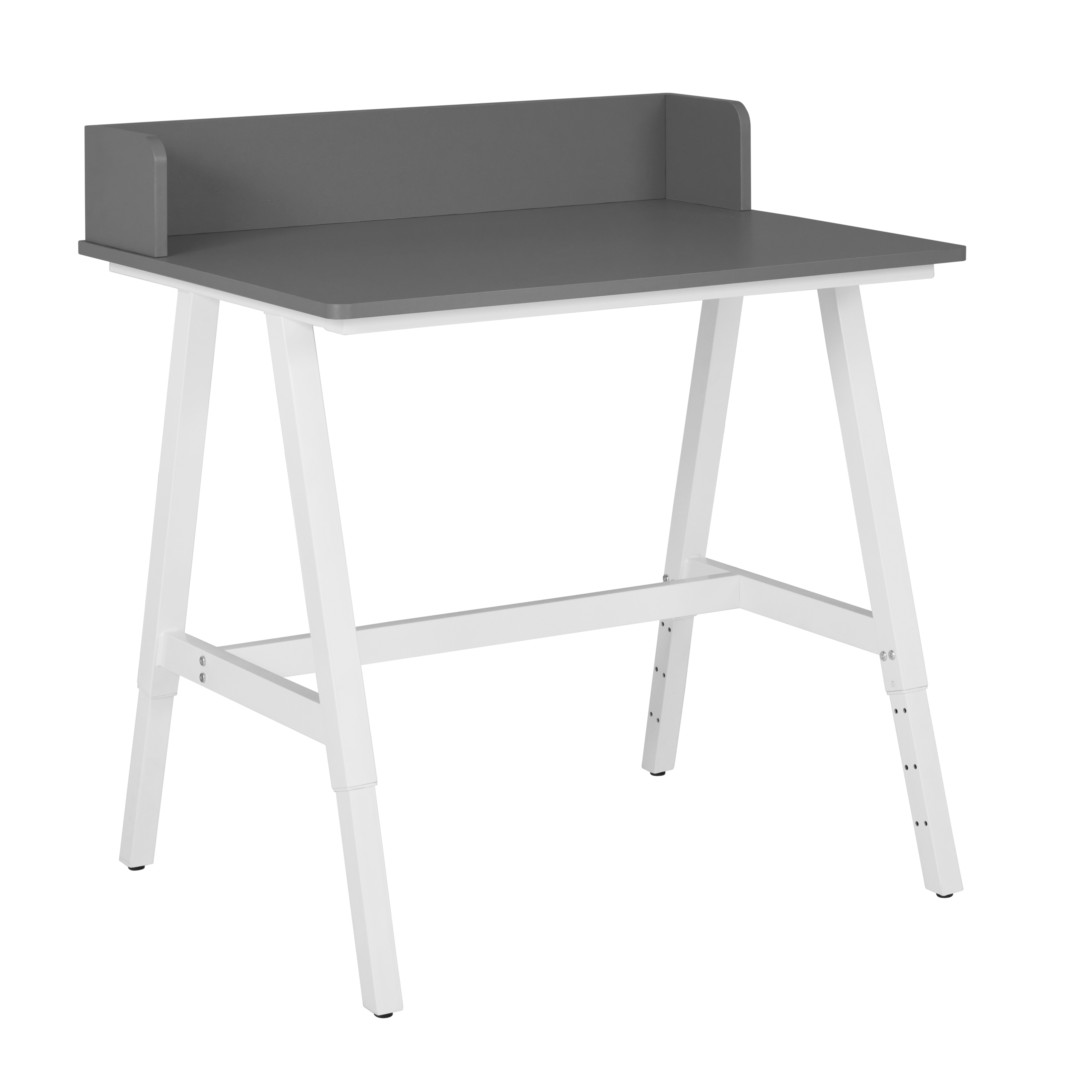 Nordic Living Collection Emmelie Børneskrivebord  Højde Justerbar Grå Og Hvid Mdf  80x60