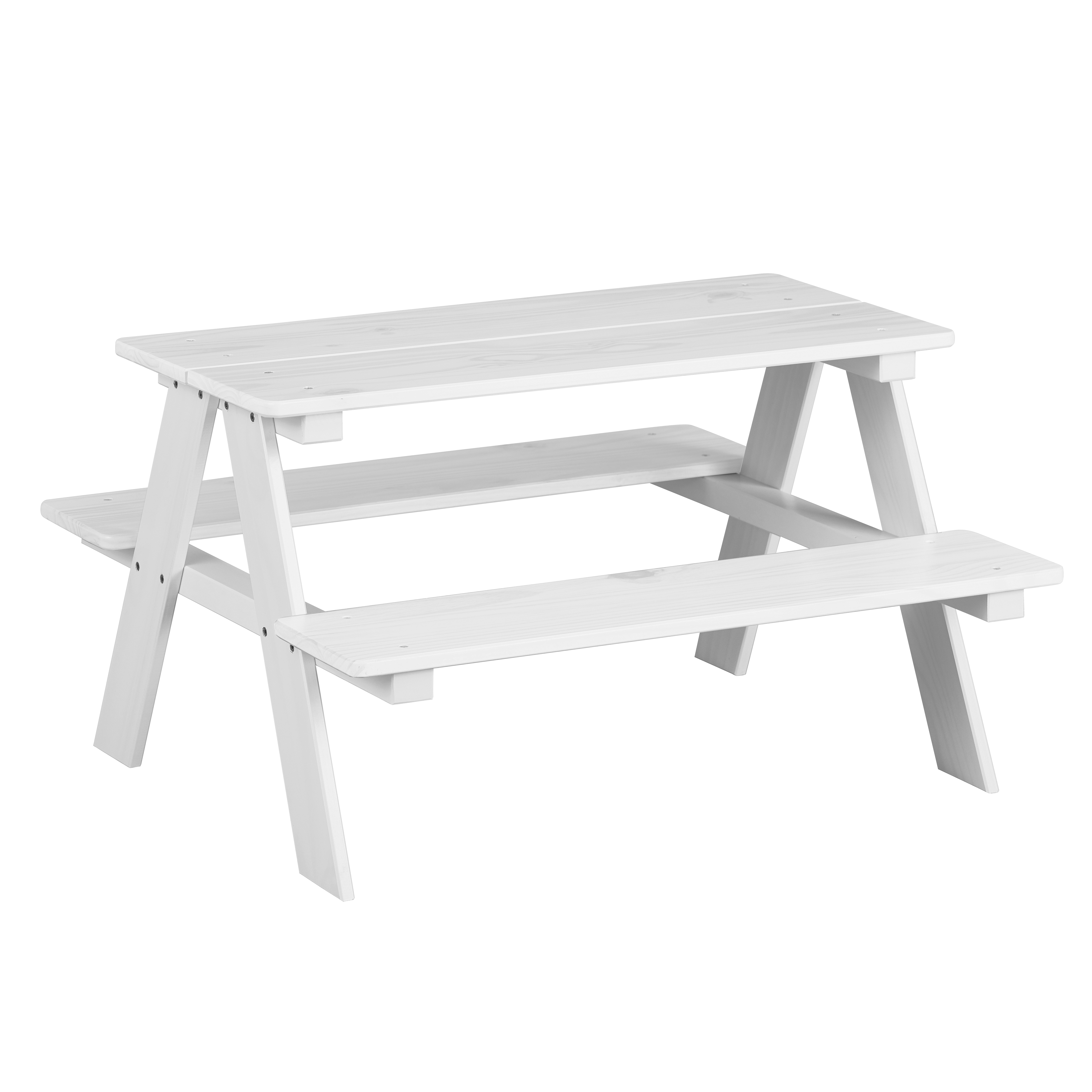 Nordic Living Collection Henning Børnebord     Bænke Hvid Fyrretræ  90x82