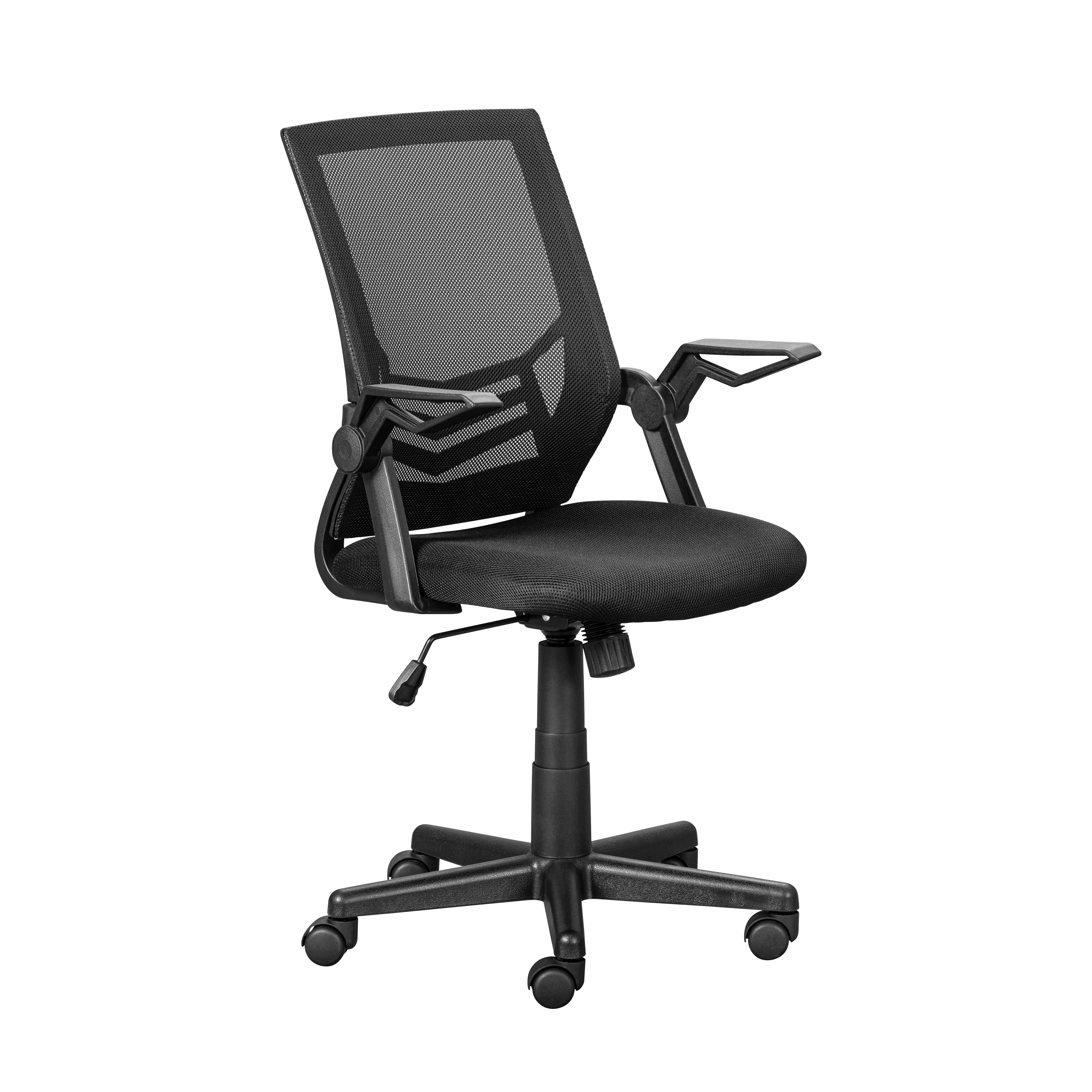 Nordic Living Collection Jilli Ergonomisk Kontorstol     Armlæn  Højdejusterbar       Hjul  Drejefunktion Sort Polyester Og Mesh
