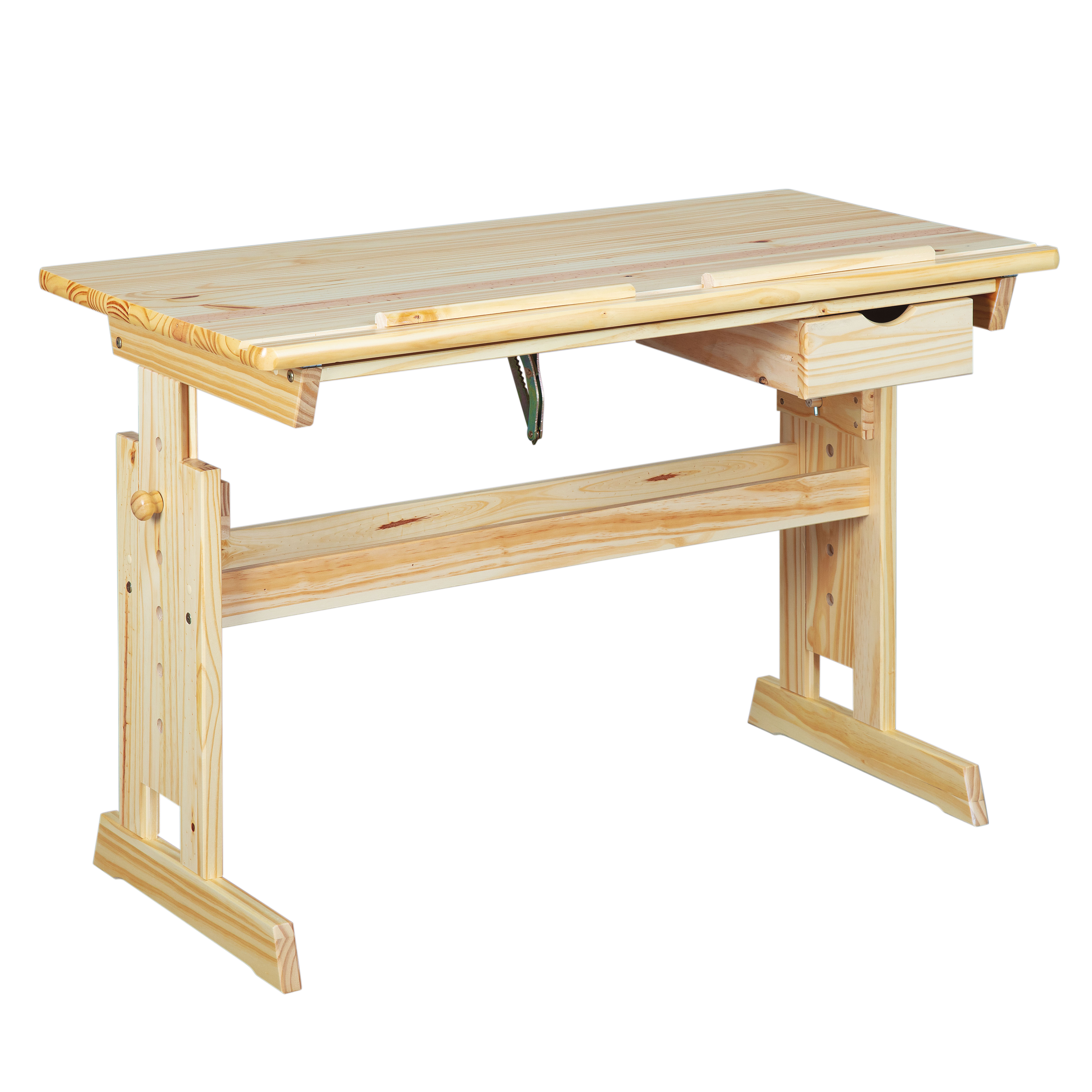 Nordic Living Collection Julia Børneskrivebord  Højdejusterbar     Vippebordplade    Skuffe Natur Fyrretræ  109x55