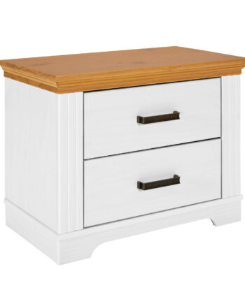 Nordic Living Collection  Maluno Sengebord       Skuffer Natur Og Hvid Fyrretræ  68x41