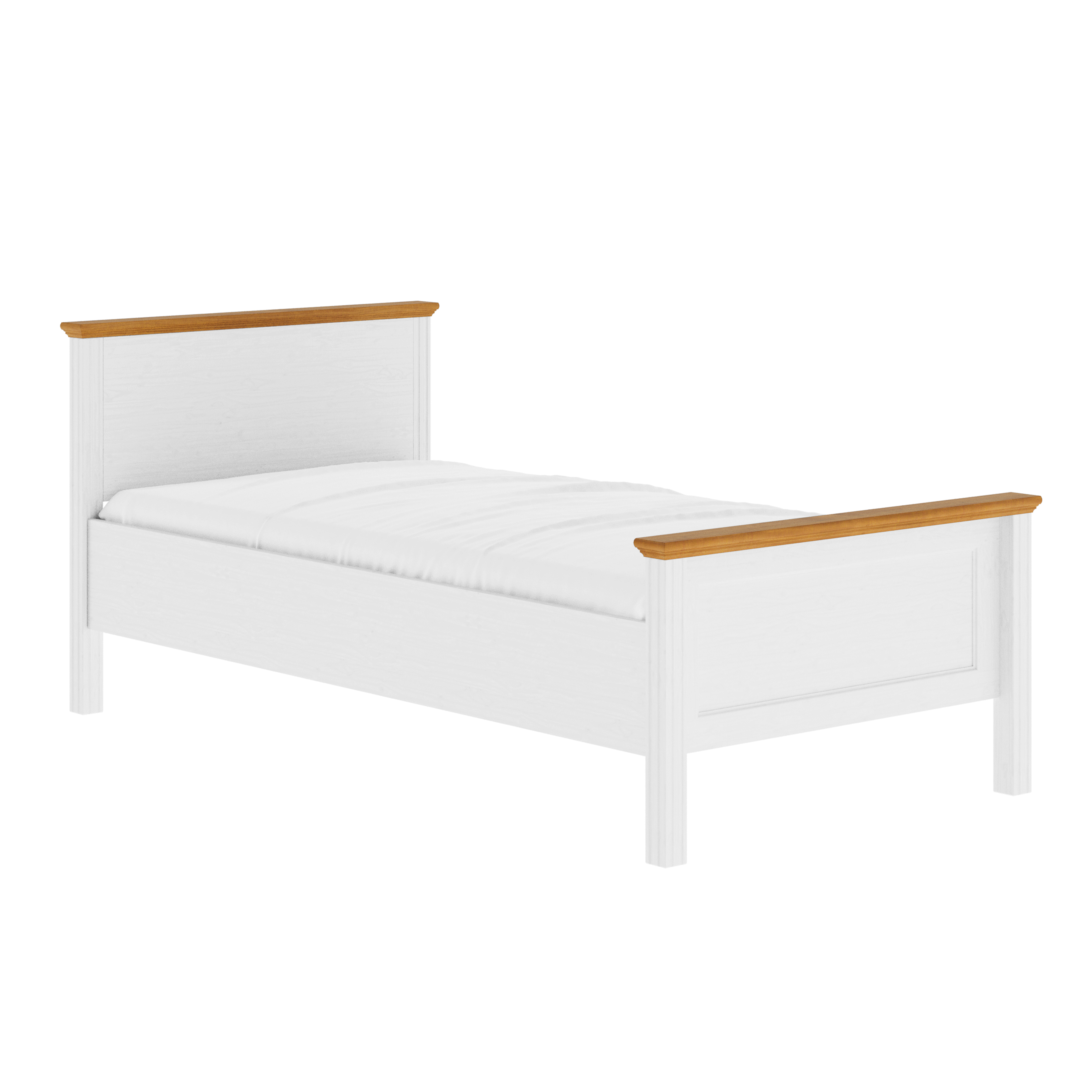 Nordic Living Collection Maluno Sengeramme     Hovedgærde     Lamelbund Natur Og Hvid Fyrretræ  120x200