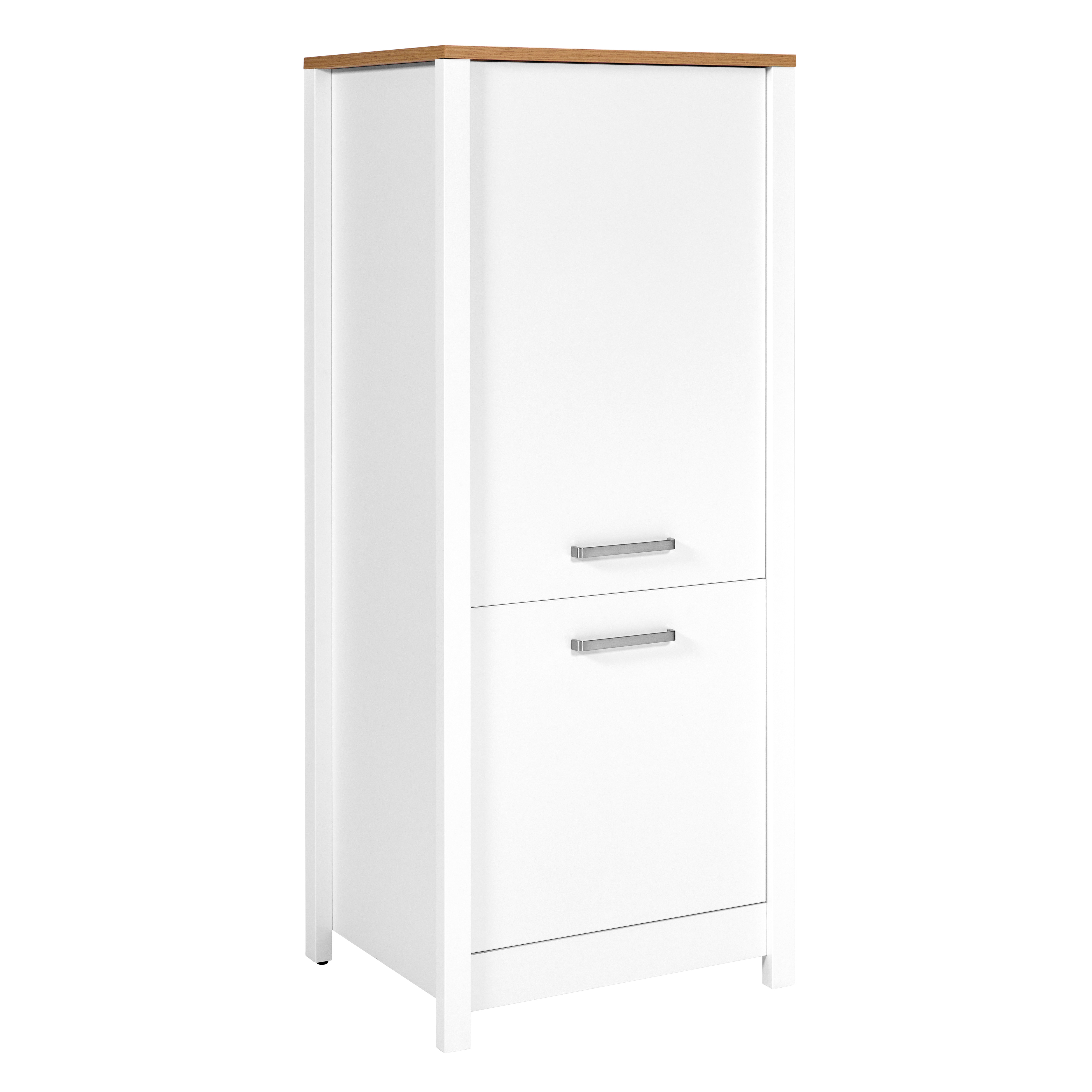 Nordic Living Collection Sicilia   Køkkenskab Til Køle- Frysekombination       Låger    Hylder Natur Artisan Egefinish Og Hvid Melamin