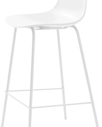 Nordique Design Whitby Barstol H92   B40 Cm Hvid Pp-skal Og Metalben