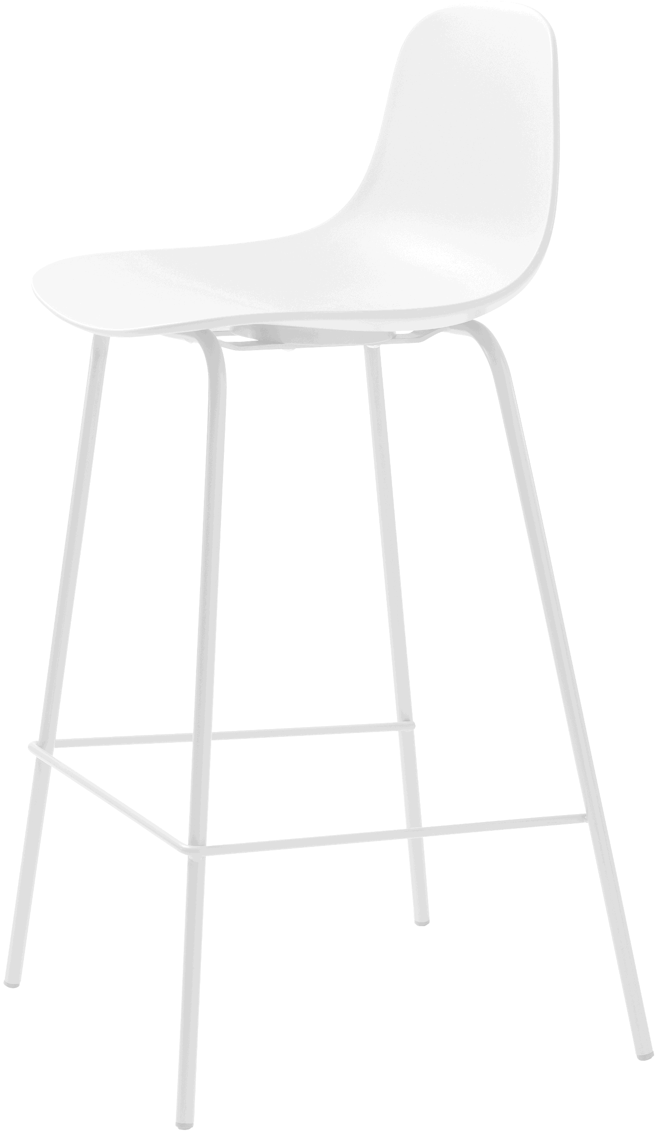 Nordique Design Whitby Barstol H92   B40 Cm Hvid Pp-skal Og Metalben