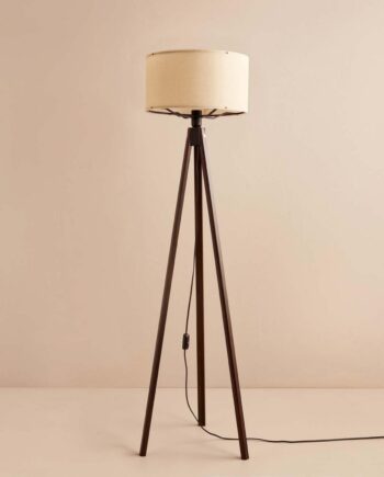 Nordvärk Ayd-3450 Gulvlampe Stof Og Brun Mdf