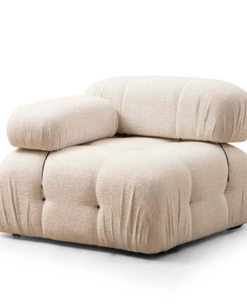 Nordvärk Bubble L1   Pers  Sofa Creme Bouclette Polyester Og Mat Sort Plast