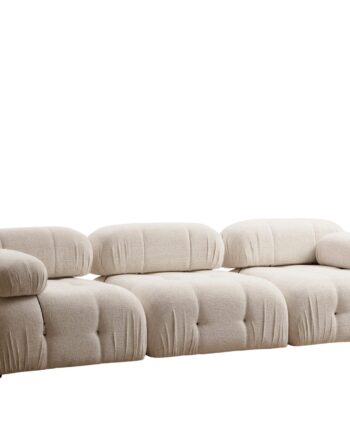 Nordvärk Bubble L1-o1-1r   Pers  Sofa Creme Bouclette Polyester Og Mat Sort Plast