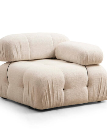 Nordvärk Bubble 1r   Pers  Sofa Creme Bouclette Polyester Og Mat Sort Plast