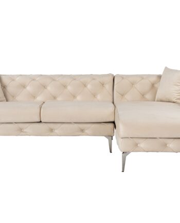 Nordvärk Como Eco Højre Hjørnesofa Beige Polyester Og Metal