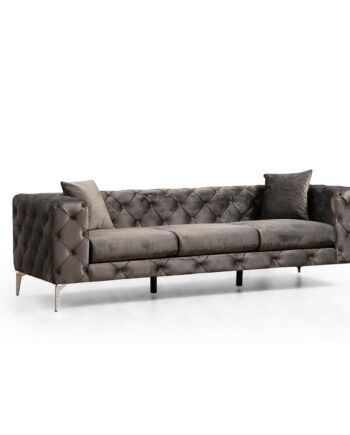 Nordvärk Como   Pers  Sofa Antracitgrå Polyester Stof Og Forkromet Metal