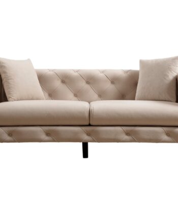 Nordvärk Como   Pers  Sofa Ecru Polyester Stof Og Forkromet Metal