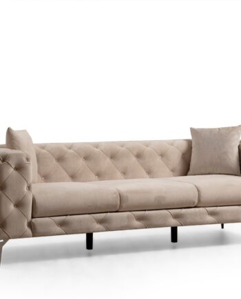 Nordvärk Como   Pers  Sofa Ecru Polyester Stof Og Forkromet Metal