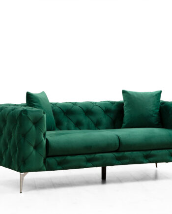 Nordvärk Como   Pers  Sofa Grøn Polyester Og Krom Metal