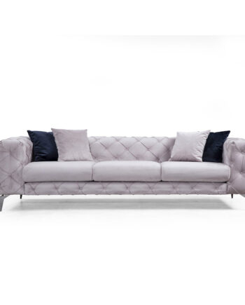 Nordvärk Como   Pers  Sofa Lysegrå Polyester Stof Og Forkromet Metal