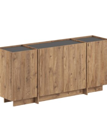 Nordvärk Dorma Skænk      Låger Og   Hylder Antracitgrå Og Atlantic Pine Melamin