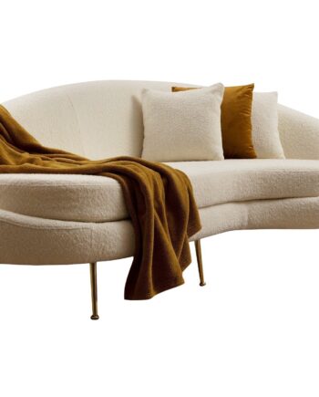 Nordvärk Eses Bouclett   Pers  Sofa Creme Polyester Stof Og Guld Metal