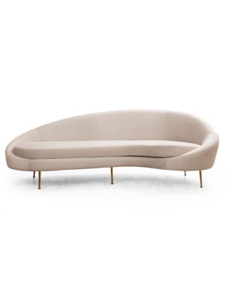 Nordvärk Eses   Pers  Sofa  Højre Beige Polyester Stof Og Guld Metal