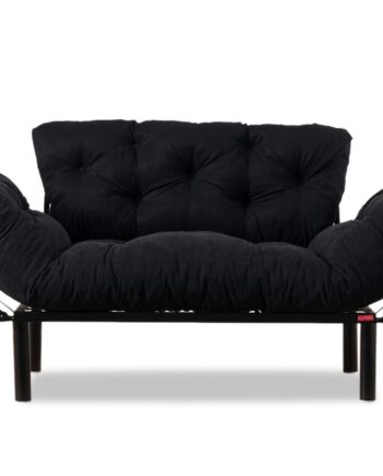 Nordvärk Nitta   Pers  Sovesofa Sort Mikrofiber Stof Og Plast