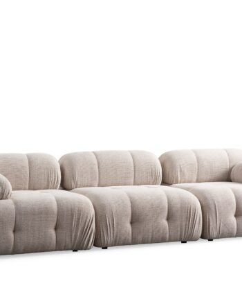 Nordvärk Petite     Pers  Sofa Creme Polyester Og Sort Plastik