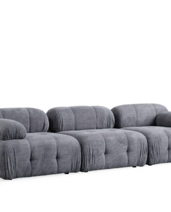 Nordvärk Petite     Pers  Sofa Grå Polyester Og Sort Plastik