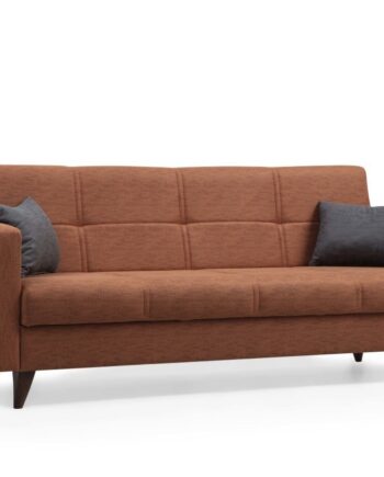 Nordvärk Polya   Pers  Sovesofa Fliserød Stof Og Plast