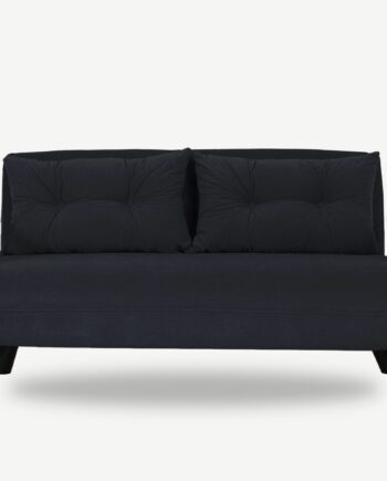 Nordvärk Sando   Pers  Sovesofa     Armlæn Sort Polyester Stof Og Sort Metal