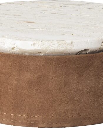 Opbevaringsboks Kristina Dam Suede Travertin Og Ruskind Karamel 12x21x21 Cm