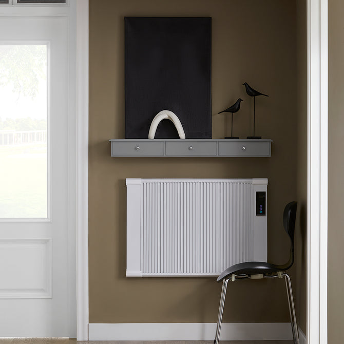 Opbevaringshylde Med Små Skuffer  Der Skaber Orden Og Stil  90x15x10 Cm  Grå