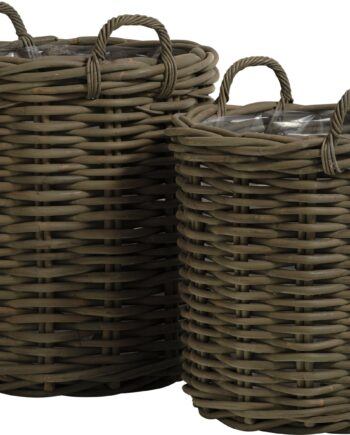 Opbevaringskurvesæt Nordique Design Avignon   Stk Gråt Rattan ø60   H70 Cm