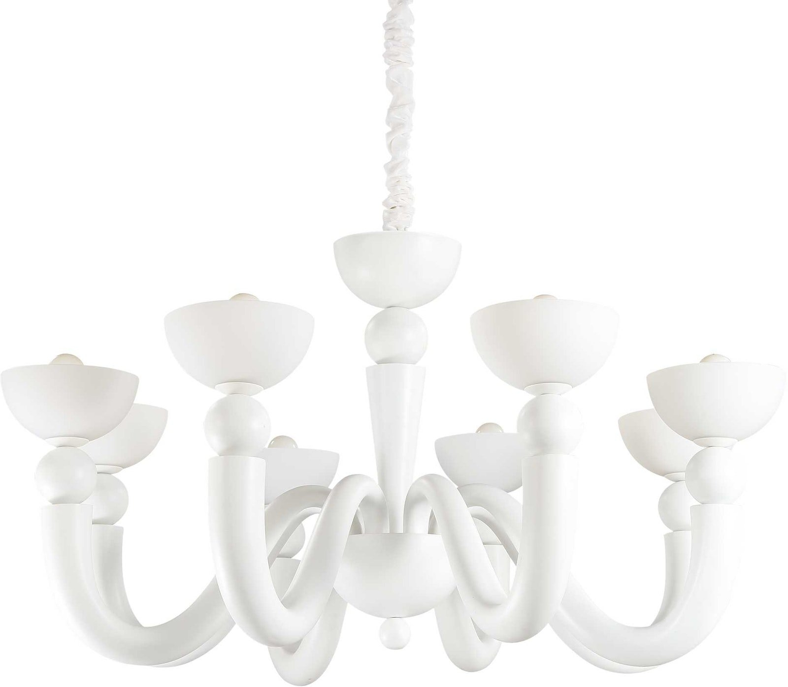 Pendel Lampe Ideal Lux Bon Bon Hvid ø95   Cm   75-140 Cm Justérbar
