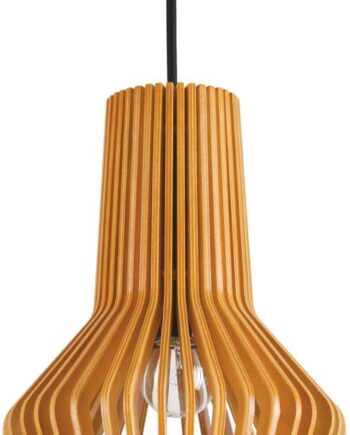 Pendel Lampe Ideal Lux Citrus ø200 Mm Natur Træ Med Justerbar Højde 450 1460 Mm