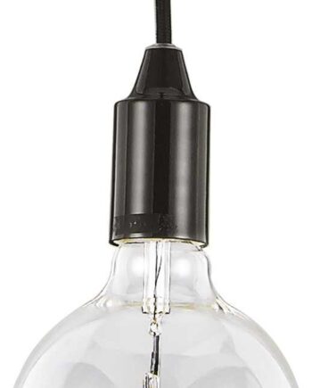 Pendel Lampe Ideal Lux Edison ø125 Mm H290 2380 Mm Sort Inkl  E27 Pære 3000