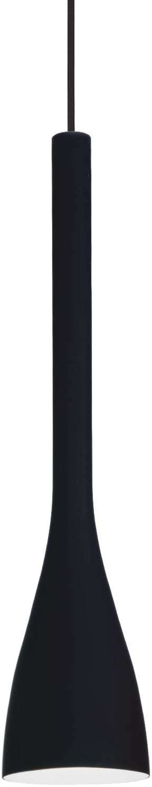 Pendel Lampe Ideal Lux Flut Sort Glas ø105 Mm Justerbar Højde 480-2570 Mm E14