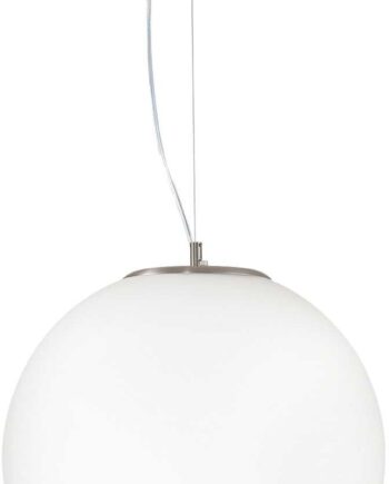 Pendel Lampe Ideal Lux Mapa Riga   Hvidt Glas ø40 Cm Justerbar H55-135 Cm E27 Indendørs