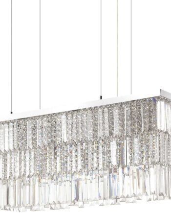 Pendel Lampe Ideal Lux Martinez   Krom Med Krystalkæder  Højdejusterbar 65 130 Cm  83   30 Cm