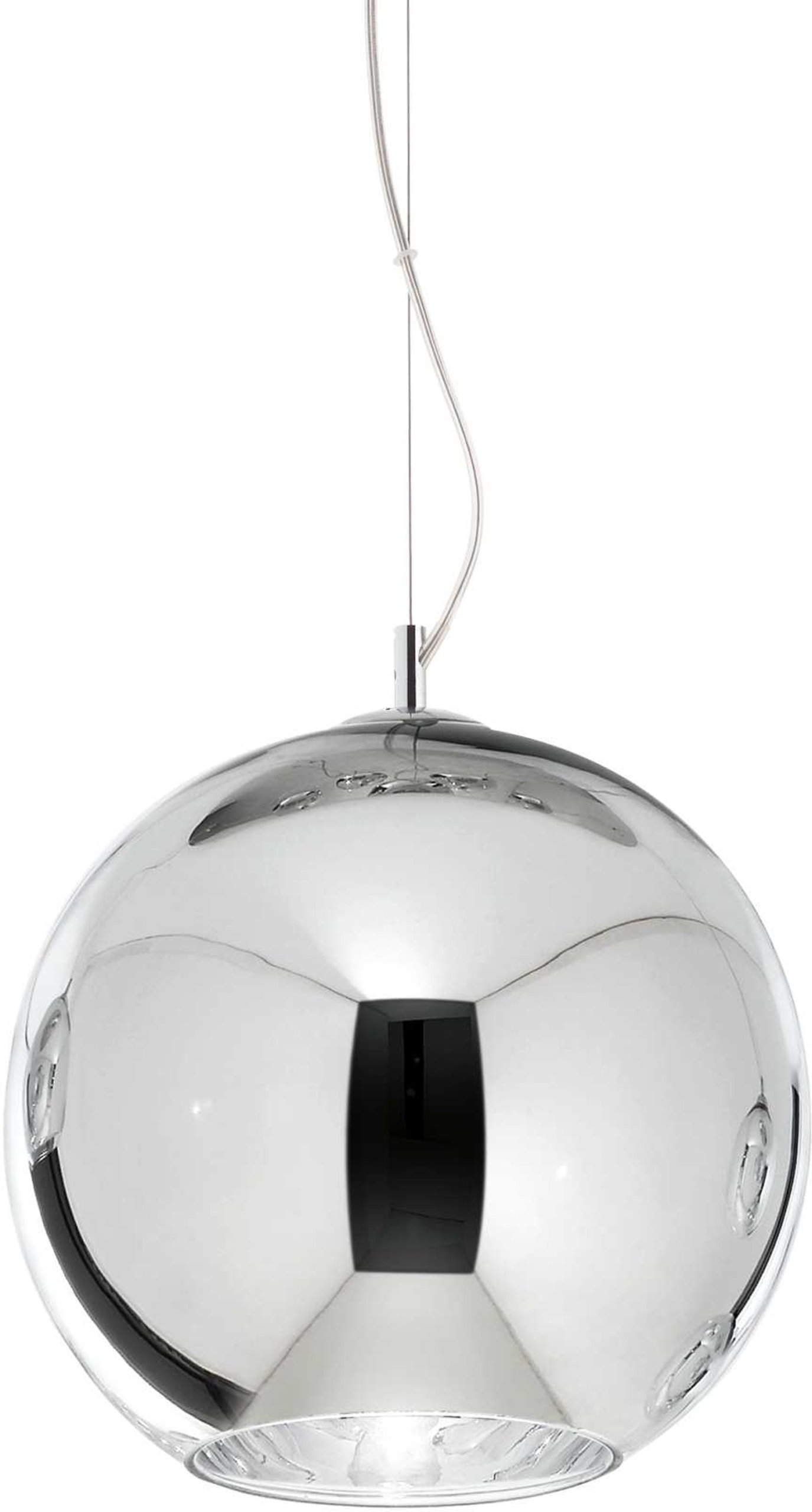 Pendel Lampe Ideal Lux Nemo Krom Metal Glas ø30 Cm Justerbar Højde