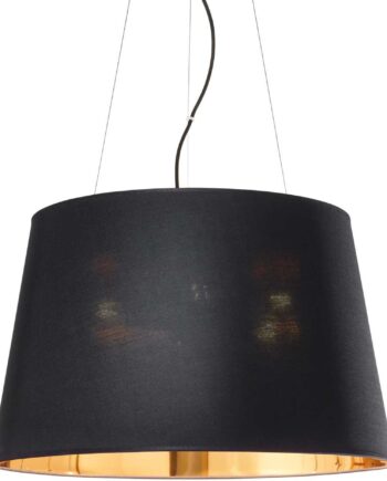 Pendel Lampe Ideal Lux Nordik ø600 Mm Matsort Metal Med Gylden Pvc-skærm  Justerbar H430-2520 Mm  6ã E27  Ip20