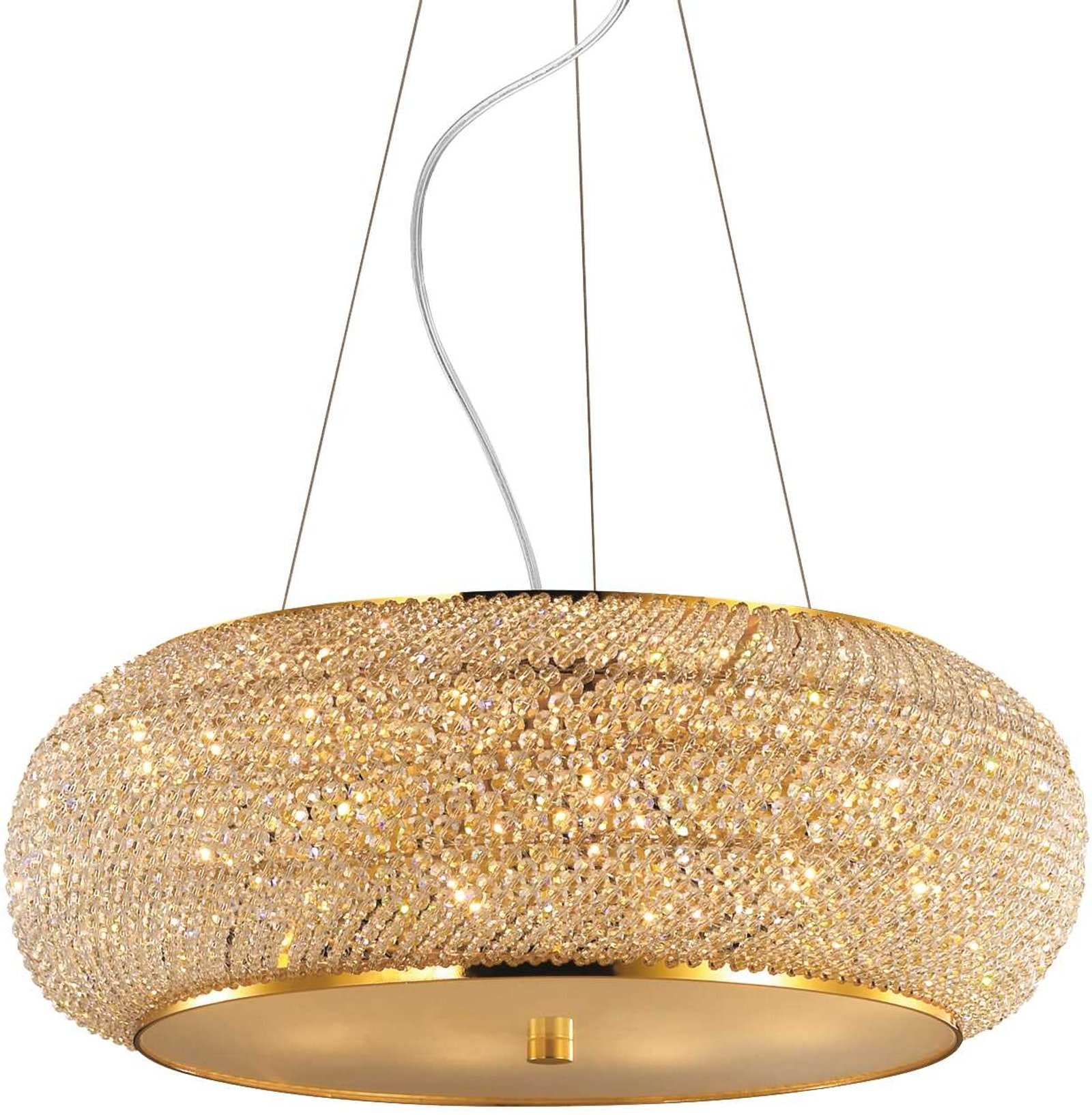 Pendel Lampe Ideal Lux Pasha Guldbelagt ø55 Cm Med Glas Og Krom