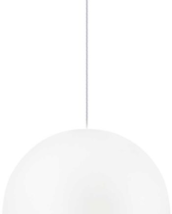 Pendel Lampe Ideal Lux Tall ø135 Justerbar Hvid Led E27 Mat Metal   Stof Minimalistisk Design