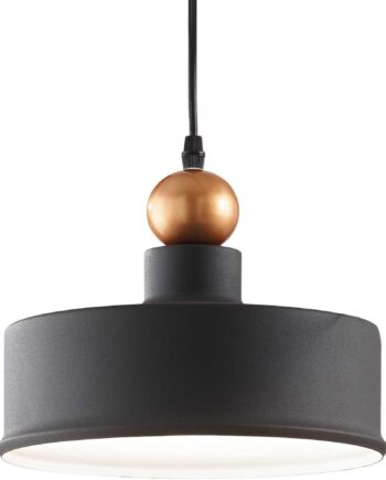 Pendel Lampe Ideal Lux Triade Grå Sort ø24   Cm Justérbar Højde 36-176 Cm