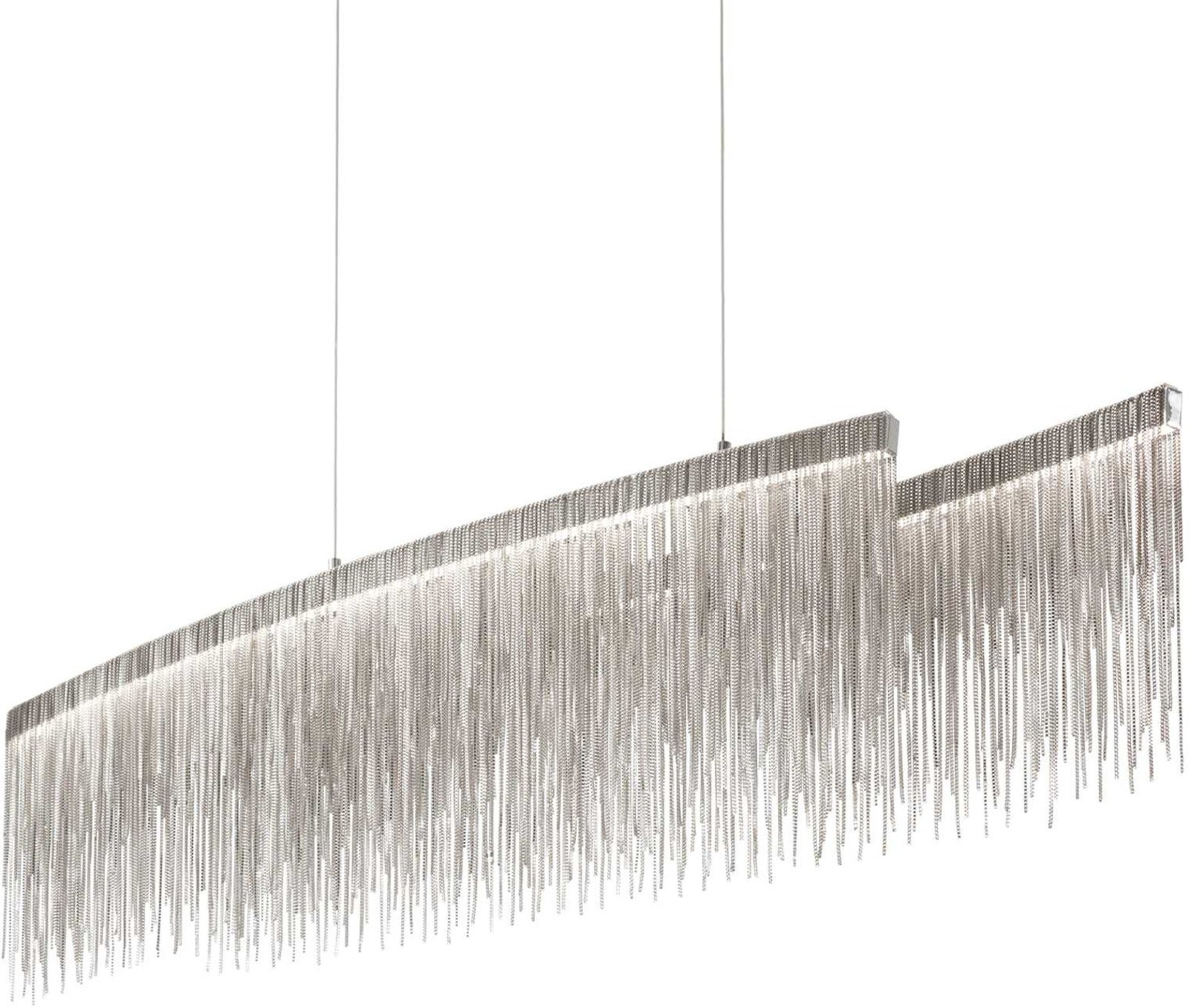 Pendel Lampe Ideal Lux Versus   Krom Justerbar Loftlampe Med Integreret Led 4300 Lm 3000   Og Mesh-kæder