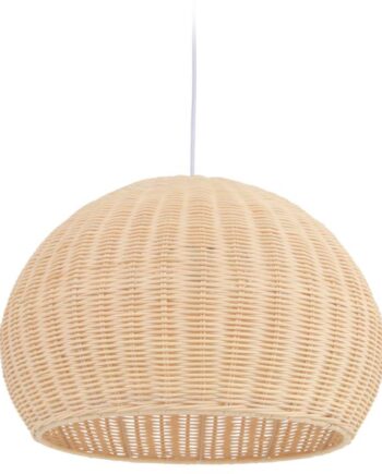 Pendel Lampe Kave Home Deyarina Rustik Rattan Hængelampe Natur ø45   H30 Cm