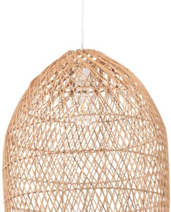Pendel Lampe Kave Home Domitila   Naturfarvet Rattan ø44ã H50 Cm