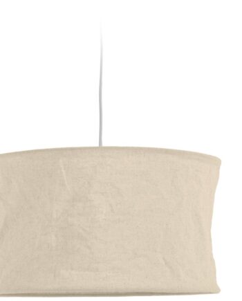 Pendel Lampe Kave Home Mariela Nazli Rustik Beige Linned Skærm   Metalramme