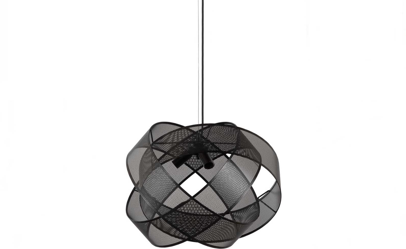 Pendel Lampe Woood Exclusive Arie   Sort Metal Loftlampe H40   ø50 Cm Moderne Gittereffekt