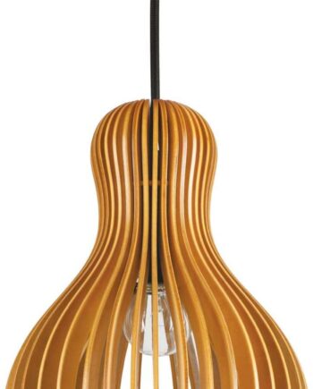 Pendel Loftlampe Ideal Lux Citrus ø20   H40-142 Cm Naturtræ E27 Ip20 Indendørs
