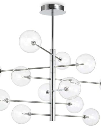 Pendel Loftlampe Ideal Lux Equinoxe   Krom Med Glas ø124 Cm